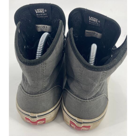 Vans men 5 women 6.5 Gray Lace Up High Top Skateboard Shoes Sneakers - Picture 4 of 6